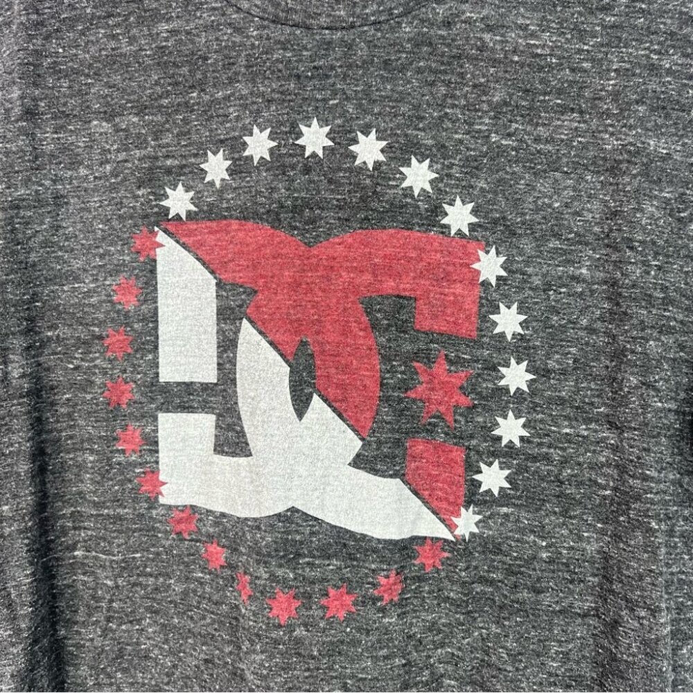 DC tshirt tee graphic skate board Men's Charcoal and Red Graphic Tee - Picture 2 of 7